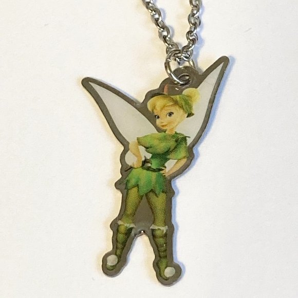 Vintage Disney Tinker Bell Necklace Tinkerbell Tink Disneyana Charm Peter Pan - Picture 2 of 6